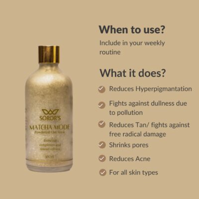 Matcha Mode Powdered Clay Mask | For Uneven Skin tone | Detan Mask