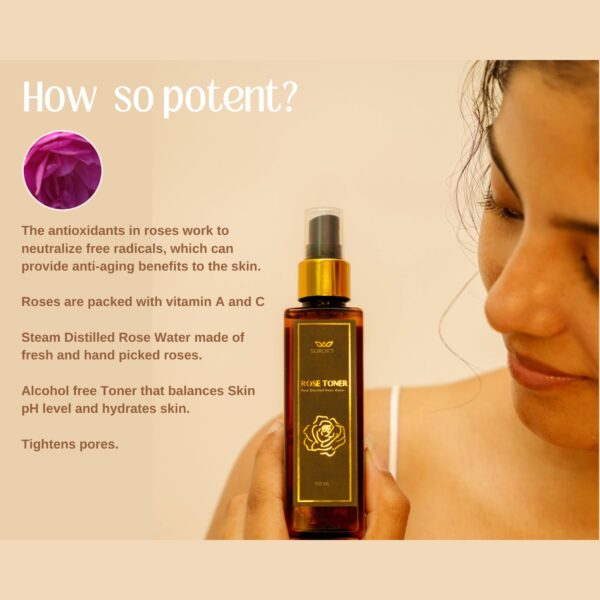 Pure Steam-Distilled Rose water | Astringent & Refreshing Face Toner | No Fragrance - Image 5