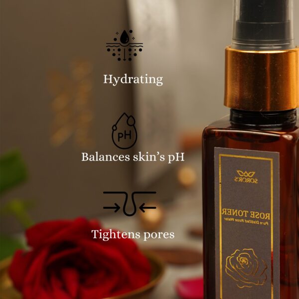 Pure Steam-Distilled Rose water | Astringent & Refreshing Face Toner | No Fragrance - Image 2