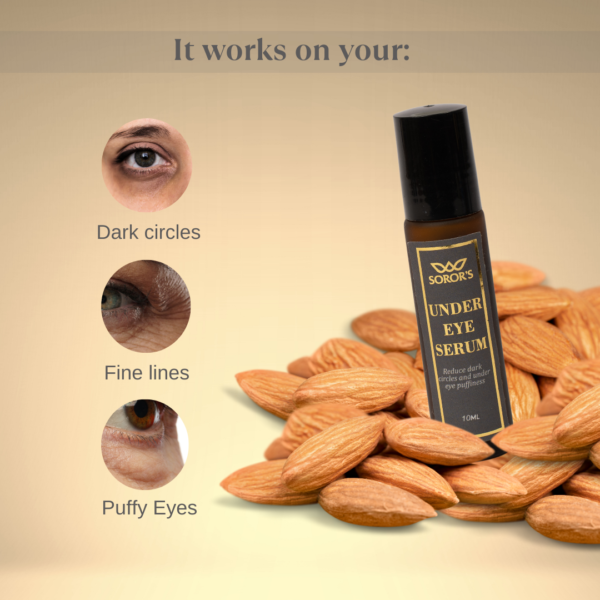 Under eye serum for dark circles, puffy eyes, fine lines | Enriched with Coffee, Almond and Licorice - Image 3